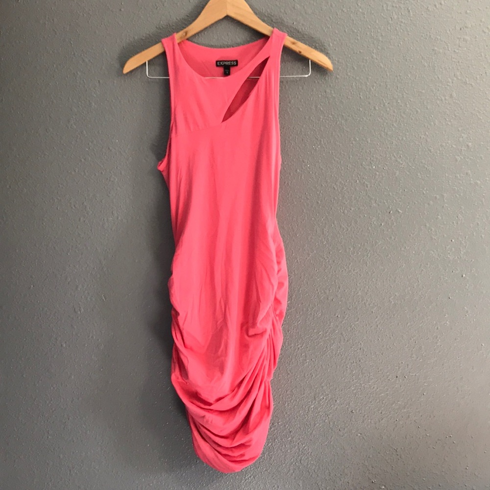 Express Pink Bandage Cut Out Dress